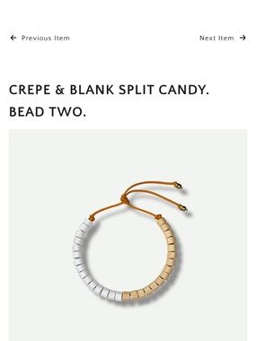 Split Candy Bead Necklace - White & Gold